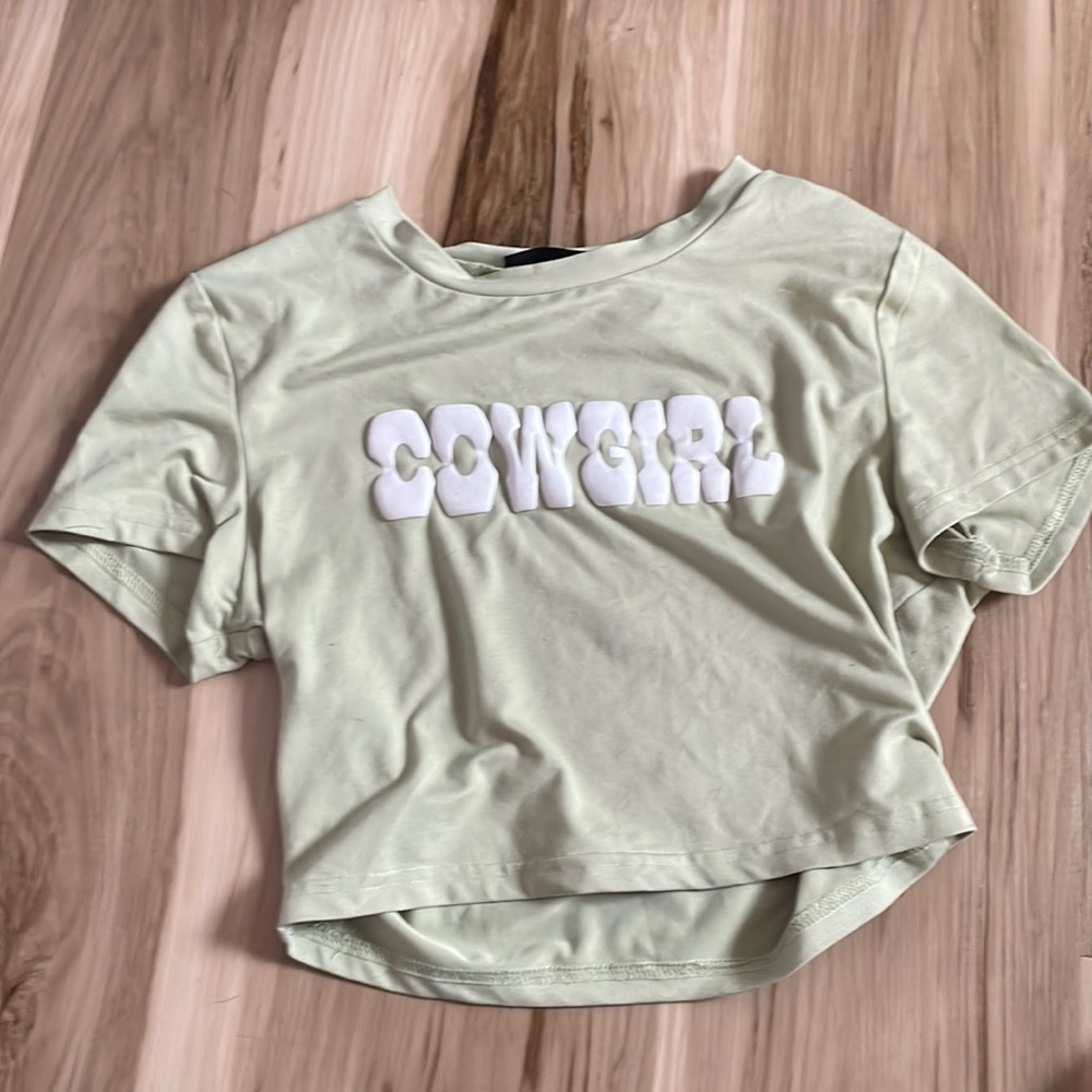 Sage cowgirl crop top